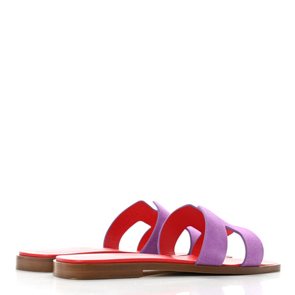 Hermes Suede Goatskin Oran Sandals 36 Violet Parme 4 of 8