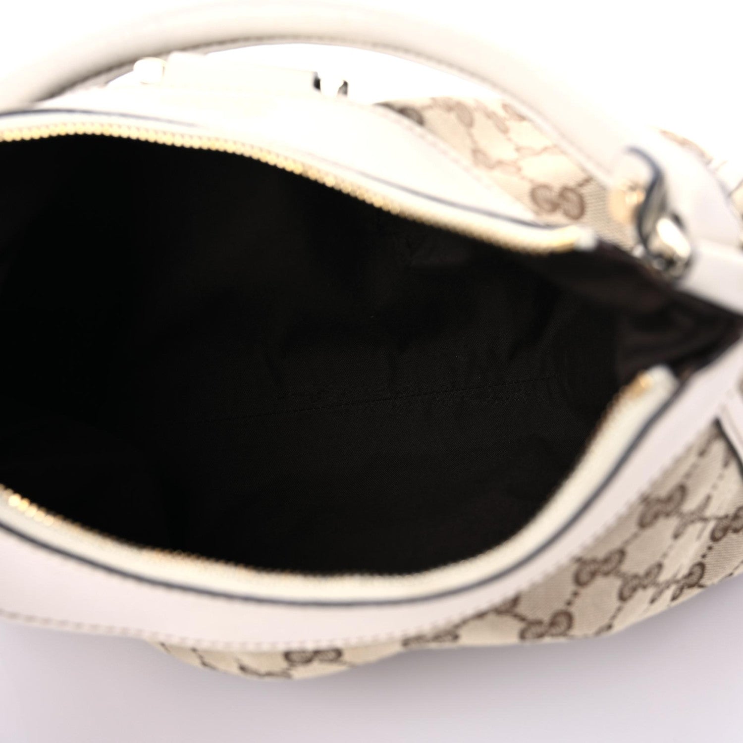 Gucci Monogram Medium D Gold Ring Hobo White 15 of 17