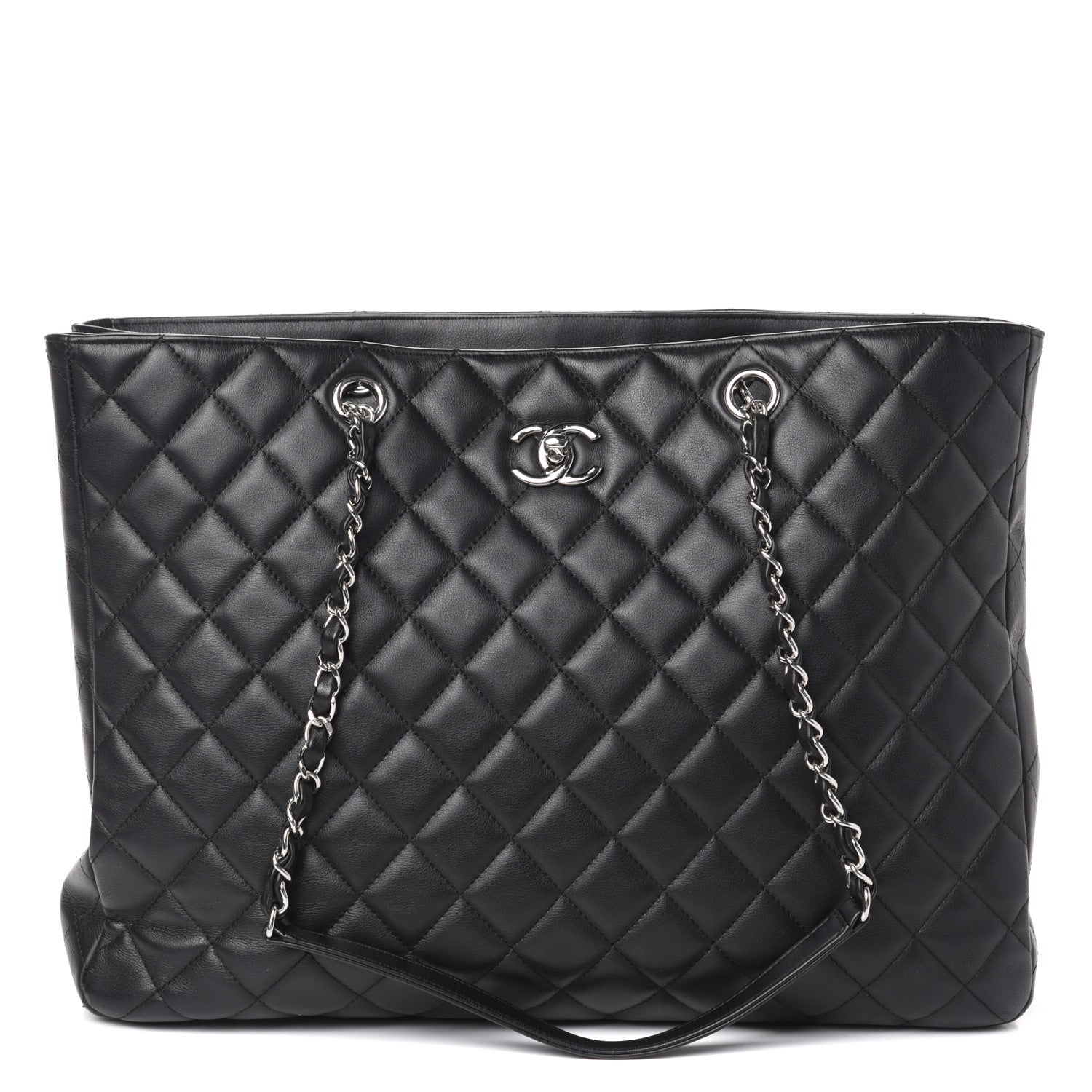 Chanel Calfskin Quilted Large Classic Shopping Tote Black 1 of 10
