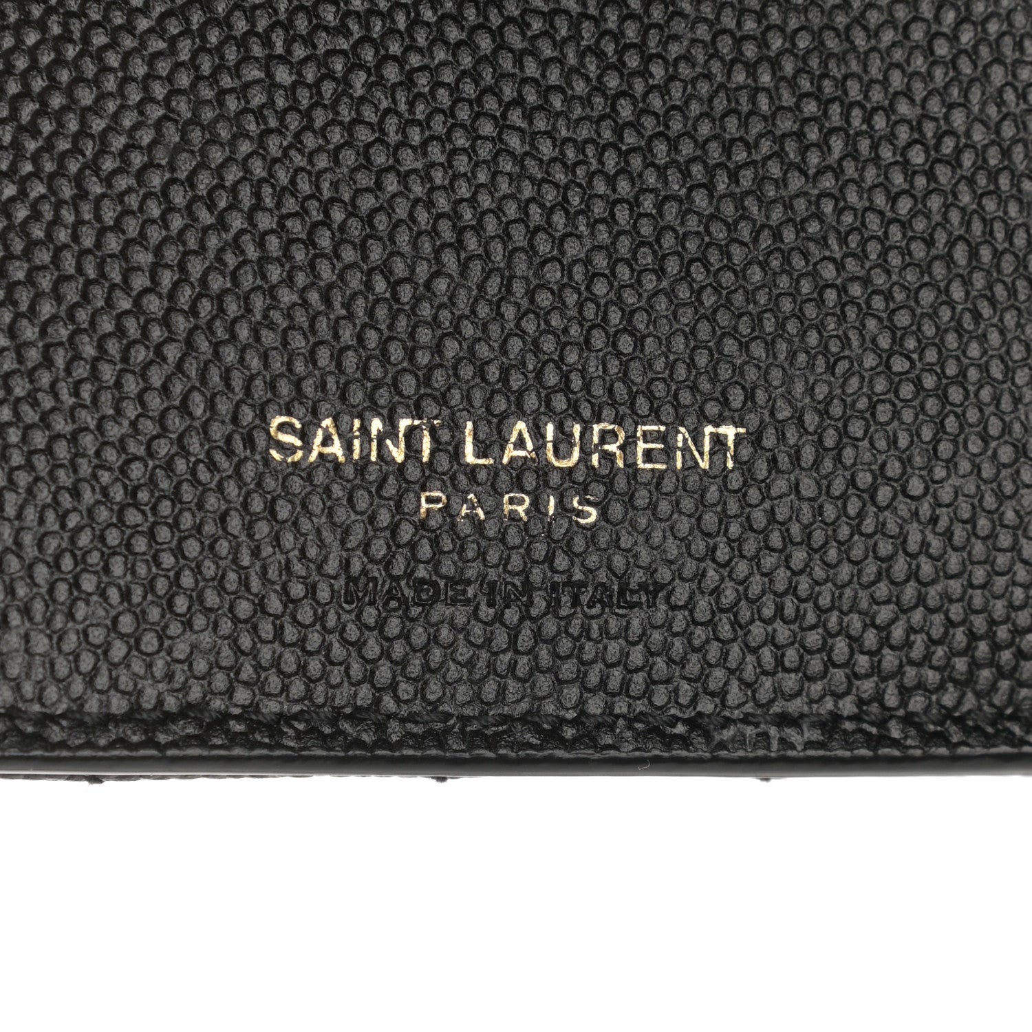 Saint Laurent Grain De Poudre Matelasse Chevron Monogram Zipped Card Case Black 6 of 8