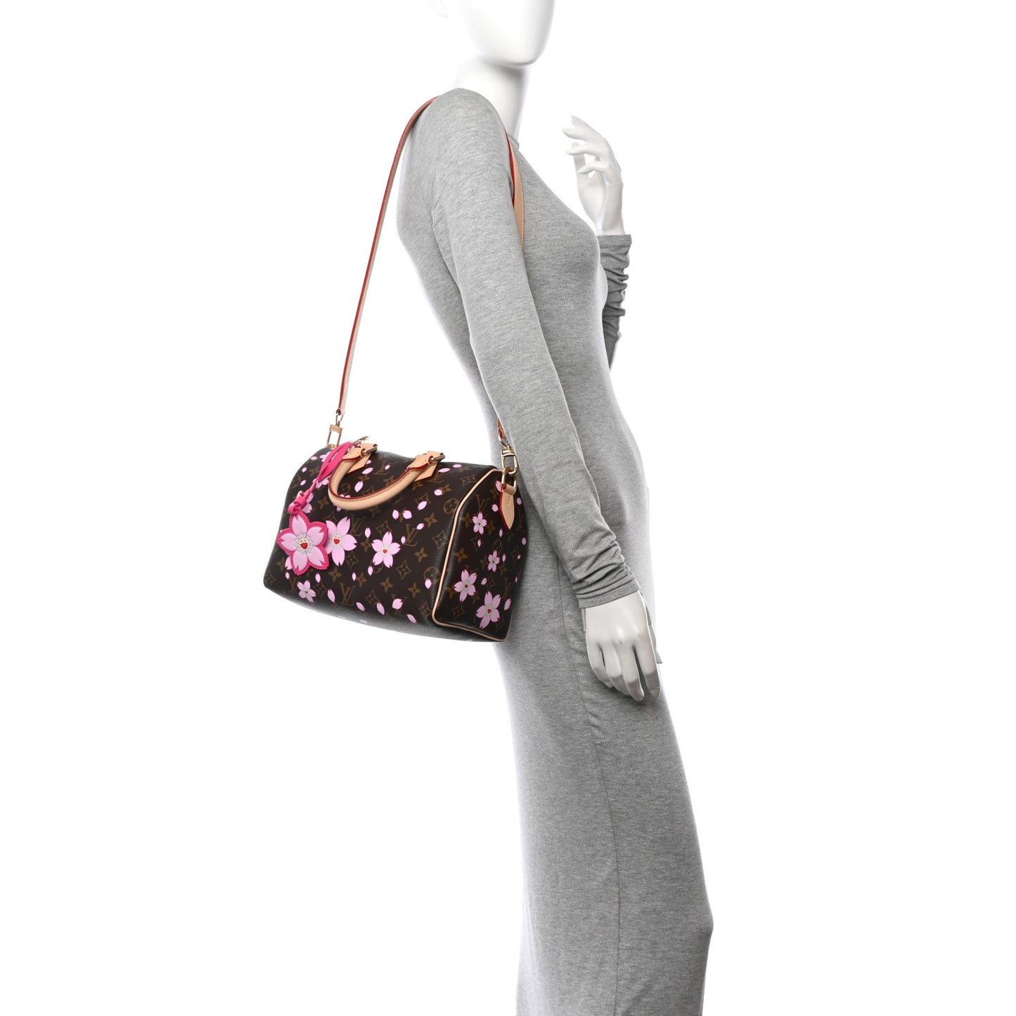 LV X TM Monogram Cherry Blossom Speedy Bandouliere 25 Sakura Brown