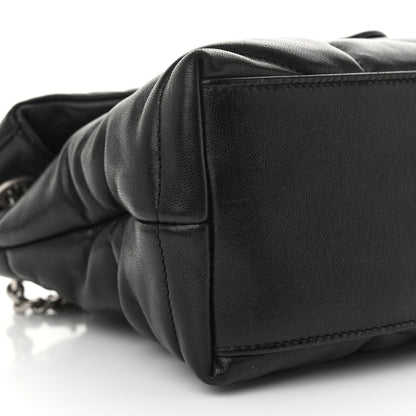 Saint Laurent Lambskin Quilted Small Loulou Puffer Monogram Chain Satchel Black 9 of 10