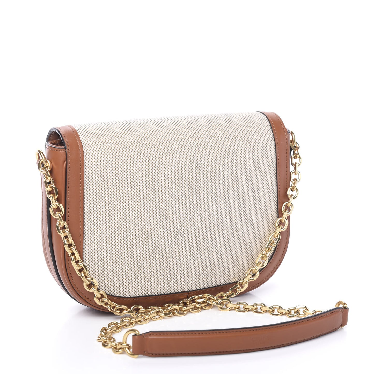 Textile Natural Calfskin Medium Chain Maillon Triomphe Tan White