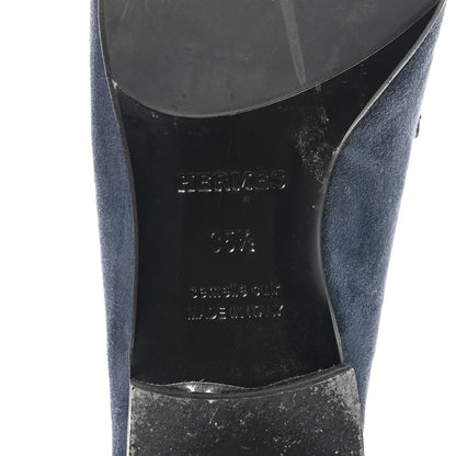 Hermes Suede Goatskin Womens Royal Loafers 35.5 Bleu Celeste 9 of 10