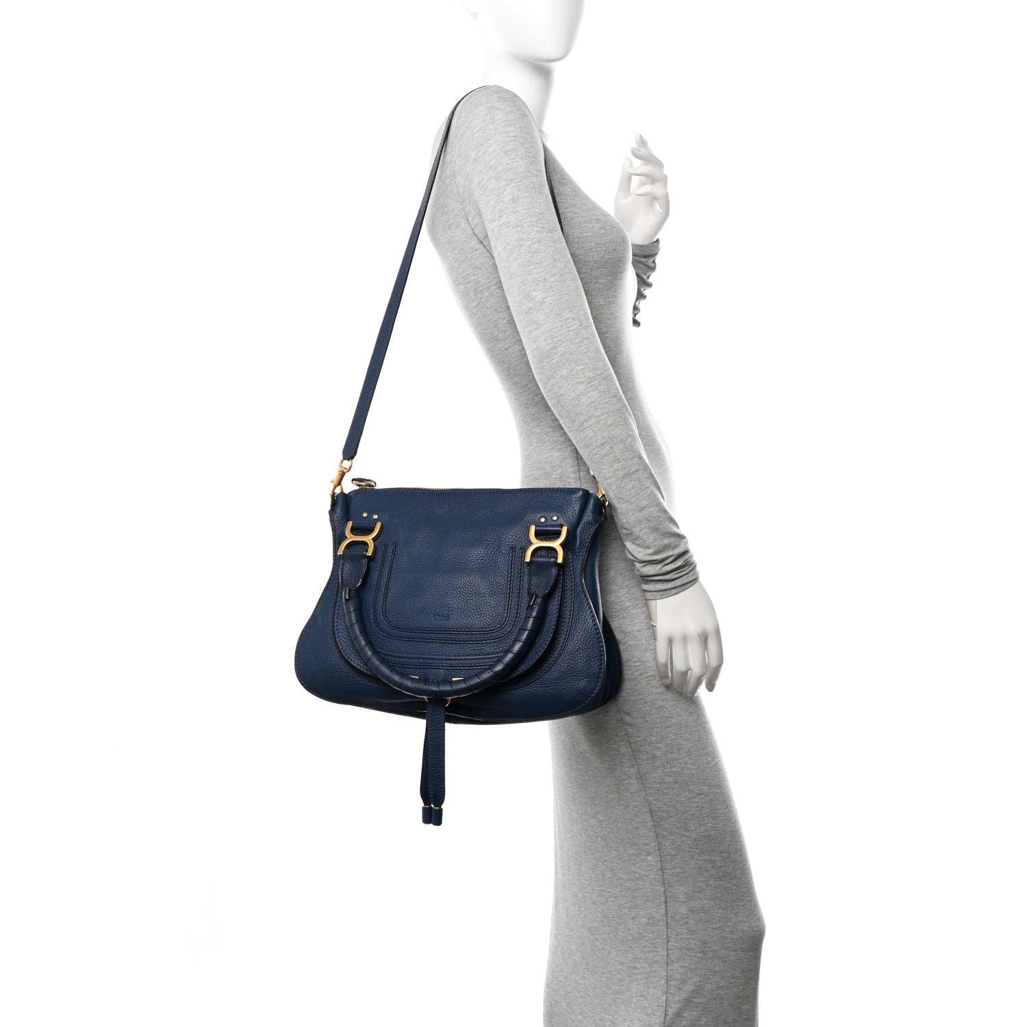 Chloe Calfskin Medium Marcie Satchel Scuba Blue 2 of 12