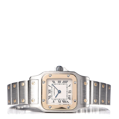 Cartier Stainless Steel 18K Yellow Gold 24mm Santos De Cartier Galbee Quartz Watch 3 of 7