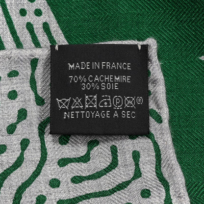 Hermes Silk Cashmere Clair De Lune Shawl 140 Green 2 of 3