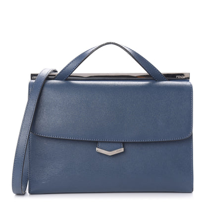 Fendi Vitello Elite Flamingo Demi Jour Shoulder Bag Blue 1 of 15