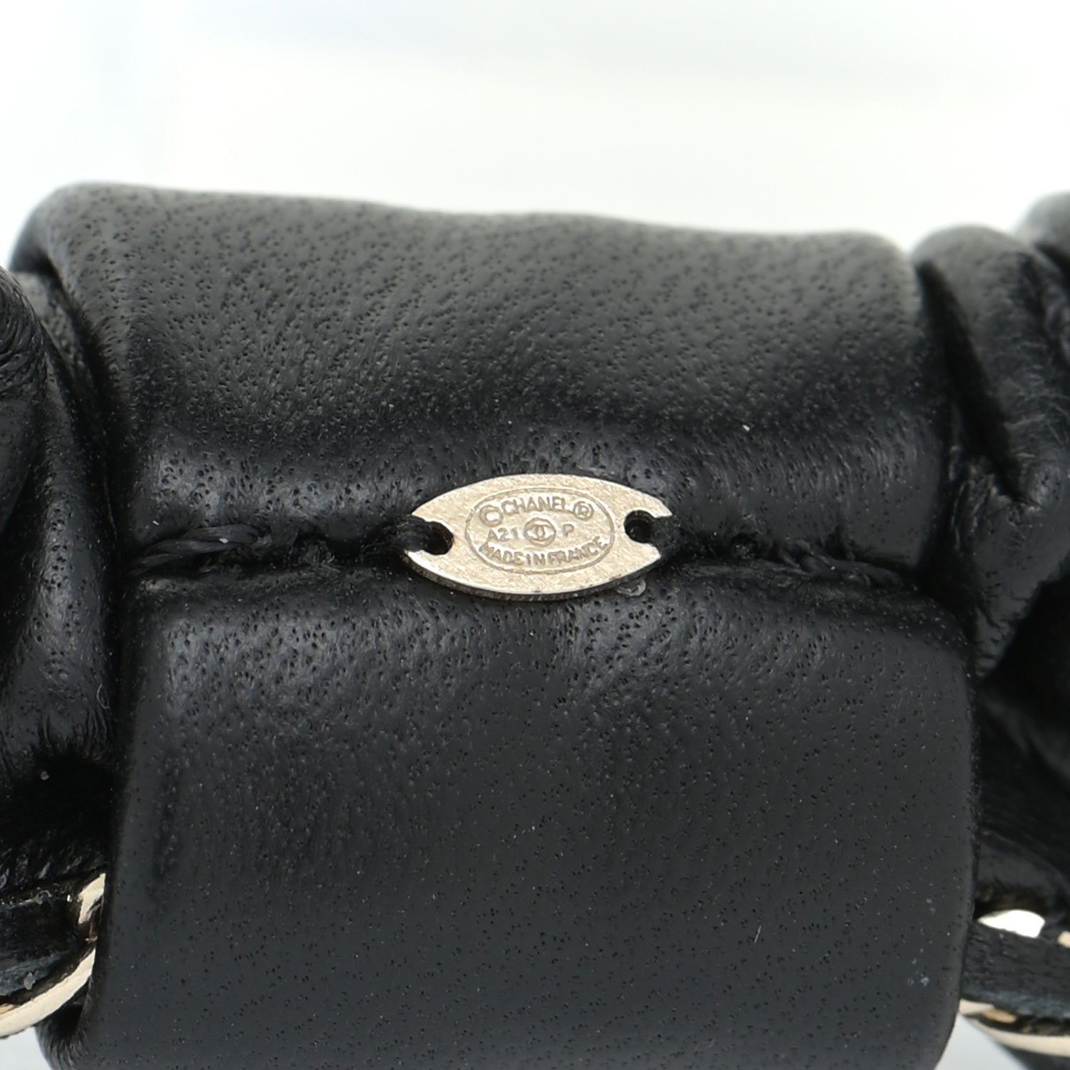 Chanel Lambskin Chain CC Hair Scrunchie Black Gold 5 of 6