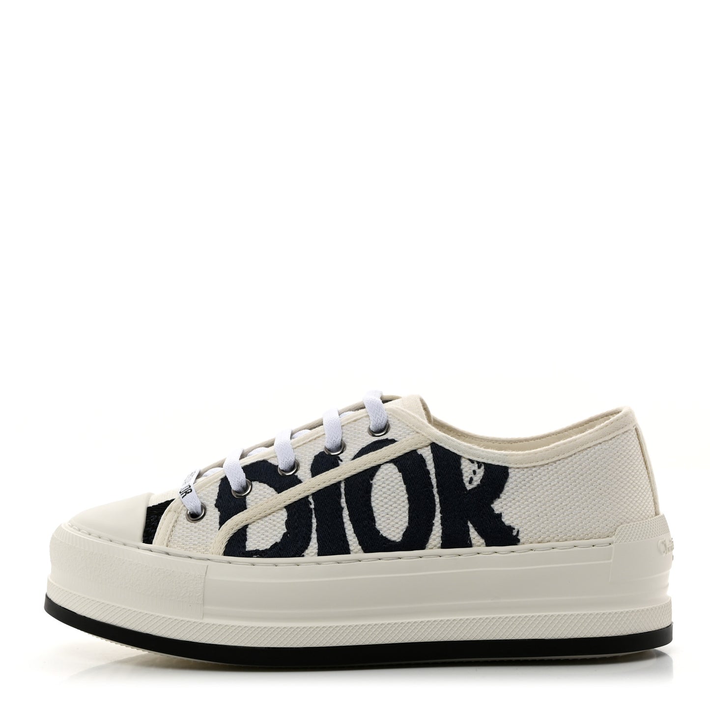 Canvas Embroidered Miss Dior Graffiti Walk'N'Dior Platform Sneakers 37 White Deep Blue