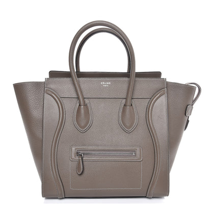 Celine Drummed Calfskin Mini Luggage Souris 1 of 7