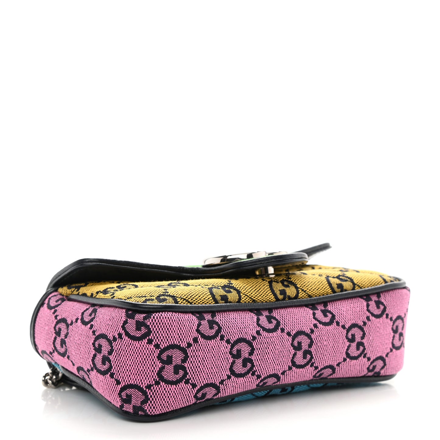 Monogram Multicolor Matelasse Diagonal Super Mini GG Marmont Shoulder Bag Green Blue Yellow Light Blue Pink