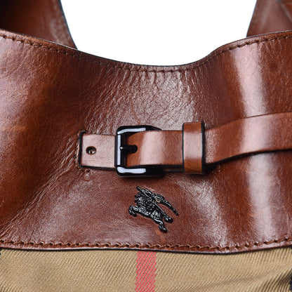 Burberry Bridle Calfskin House Check Kenton Hobo Brown 27 of 27
