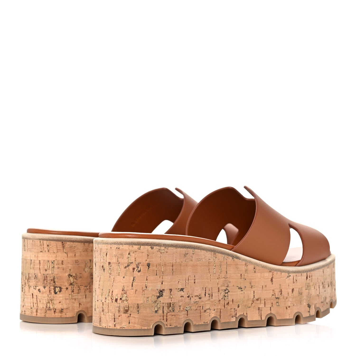 Hermes Calfskin Cork Eze 30 Sandals 37 Marron Glaise 4 of 9