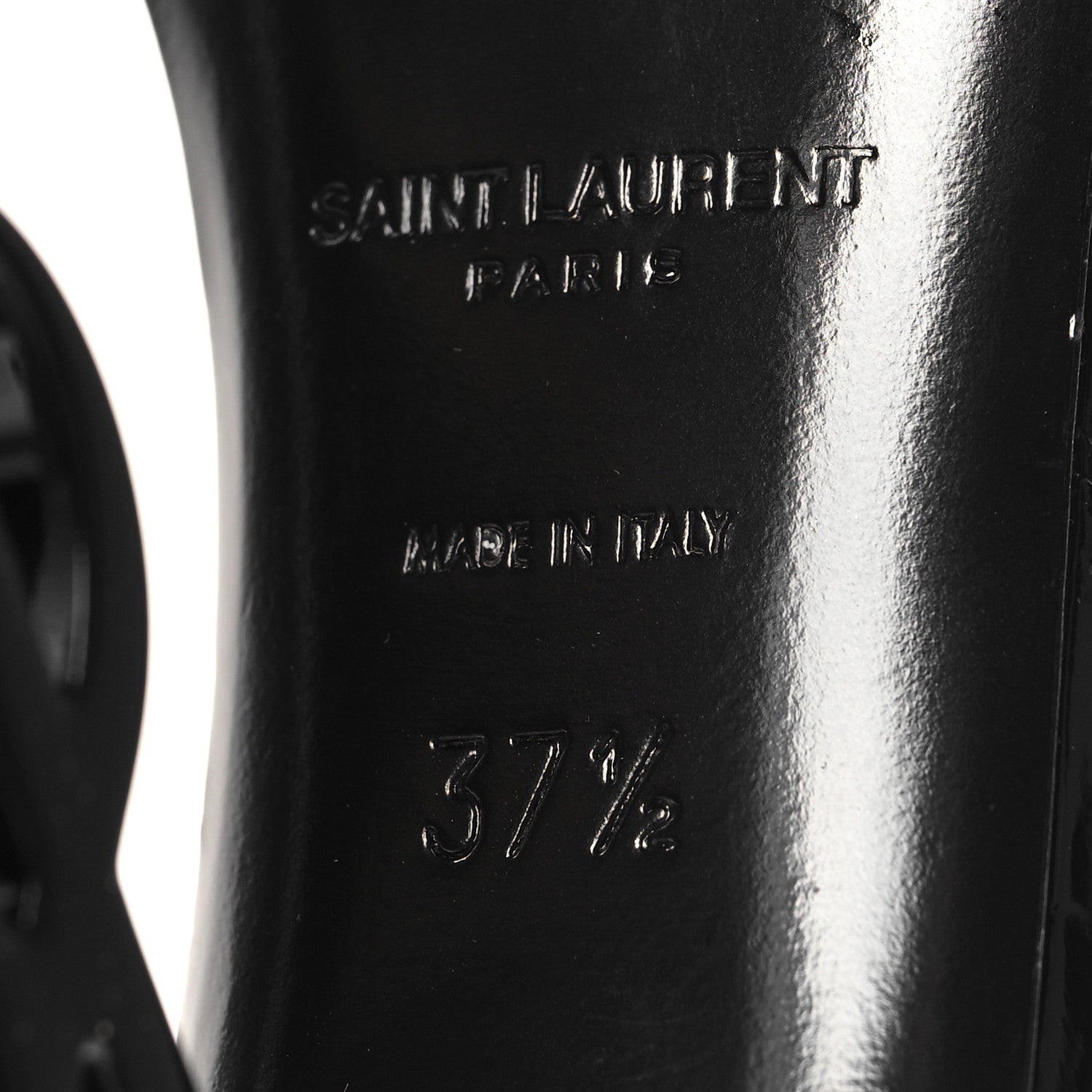 Saint Laurent Patent Calfskin Opyum 110 Sandals 37.5 Black 8 of 9