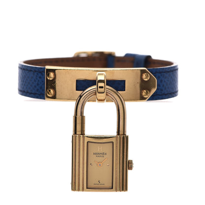 Hermes Stainless Steel Courchevel 20mm Kelly Cadena Quartz Watch Bleu France 1 of 8