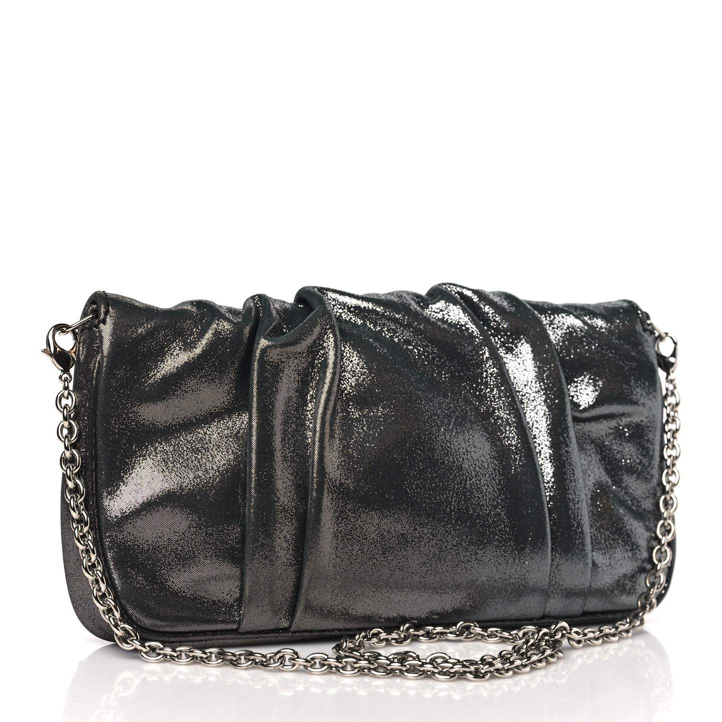 Metallic Calfskin Mia Pochette Silver