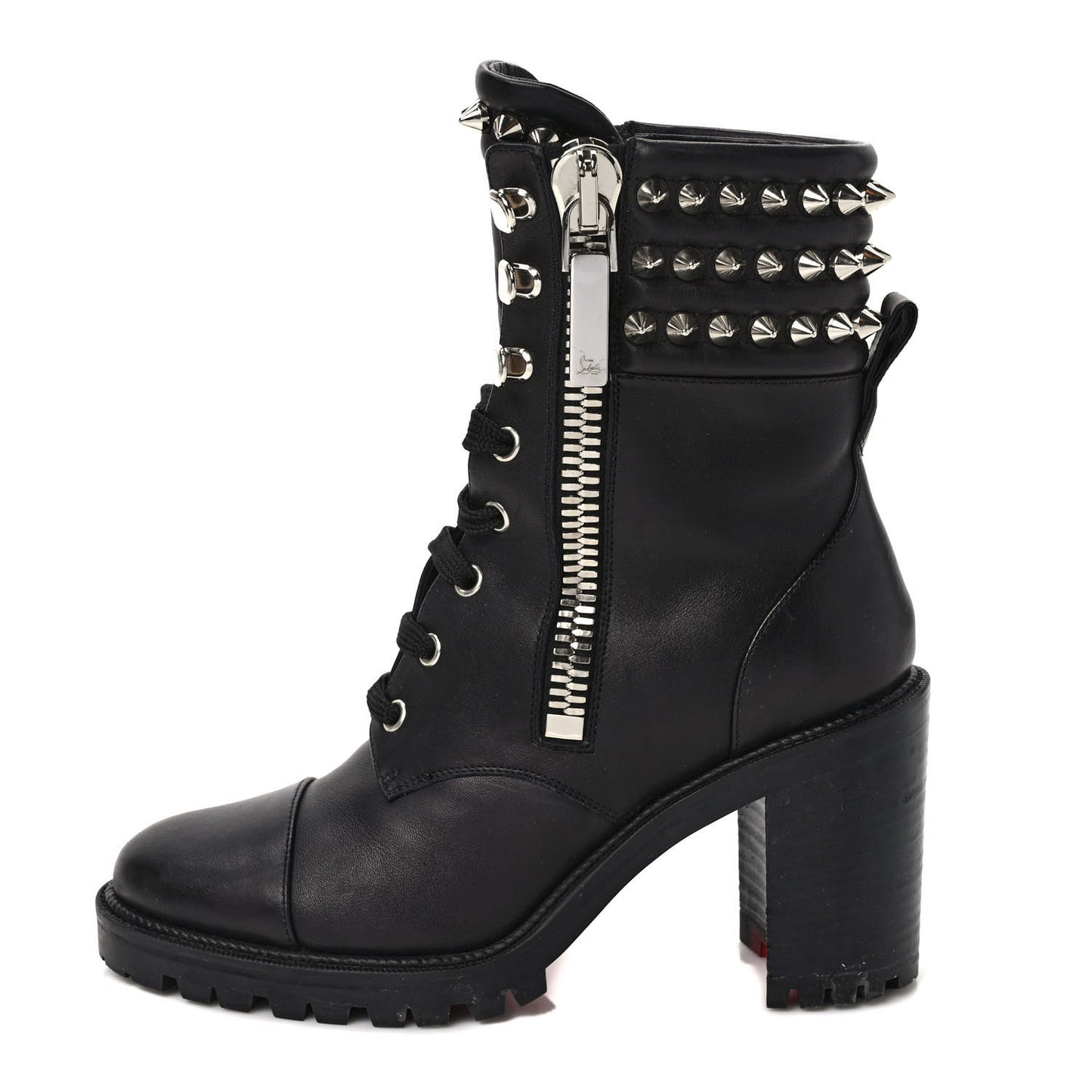 Calfskin Winter Spikes 70 Combat Boots 37 Black