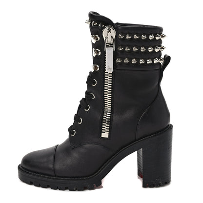 Christian Louboutin Calfskin Winter Spikes 70 Combat Boots 37 Black 1 of 9