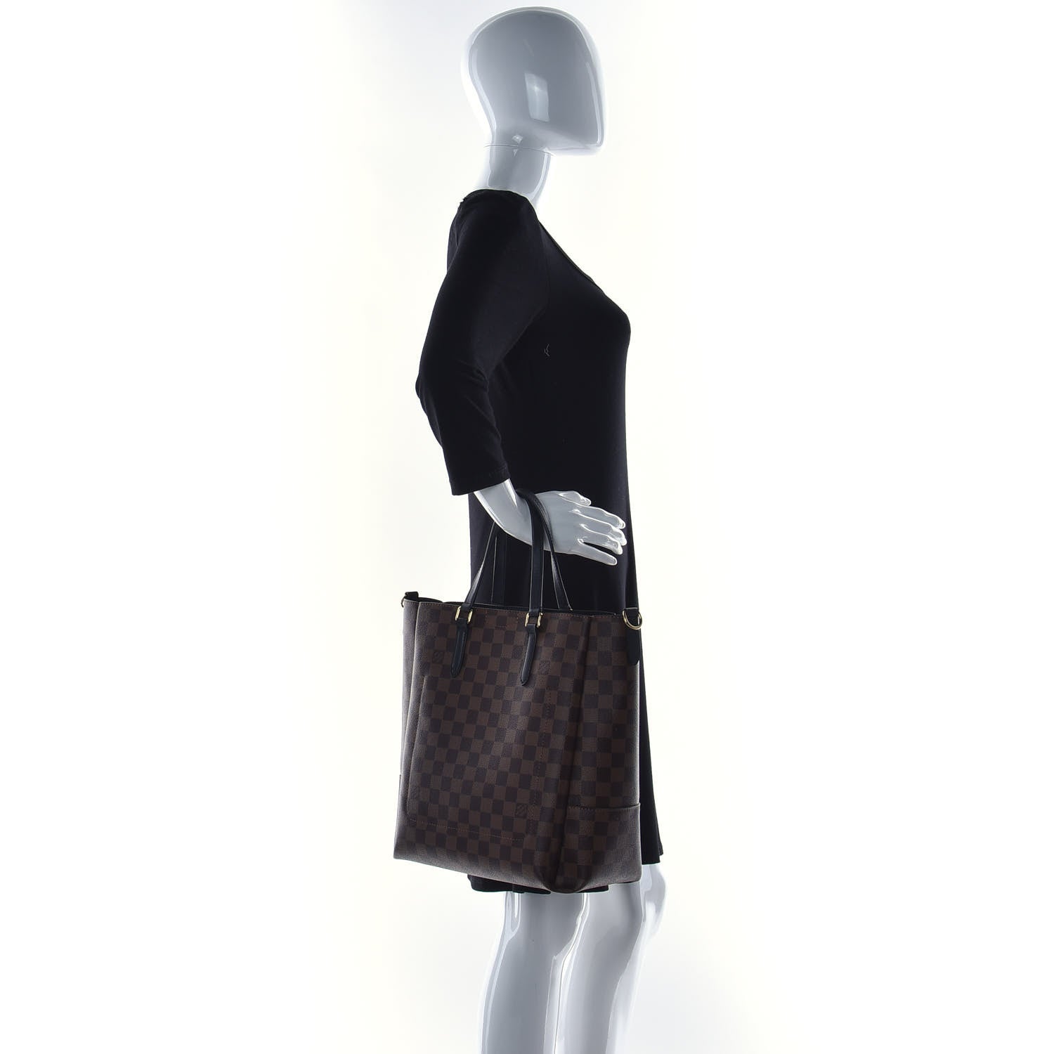 Louis Vuitton Damier Ebene Belmont MM Black 2 of 8