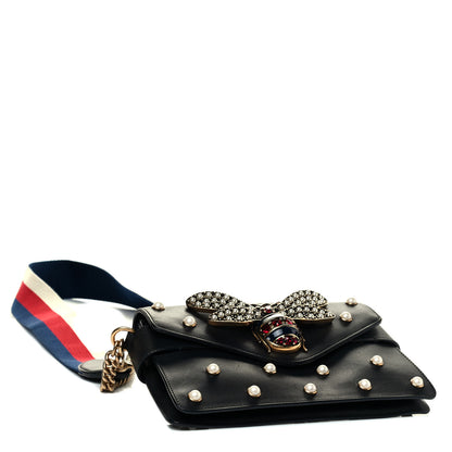 Gucci Nappa Pearl Studded Mini Queen Margaret Broadway Shoulder Bag Black 3 of 4