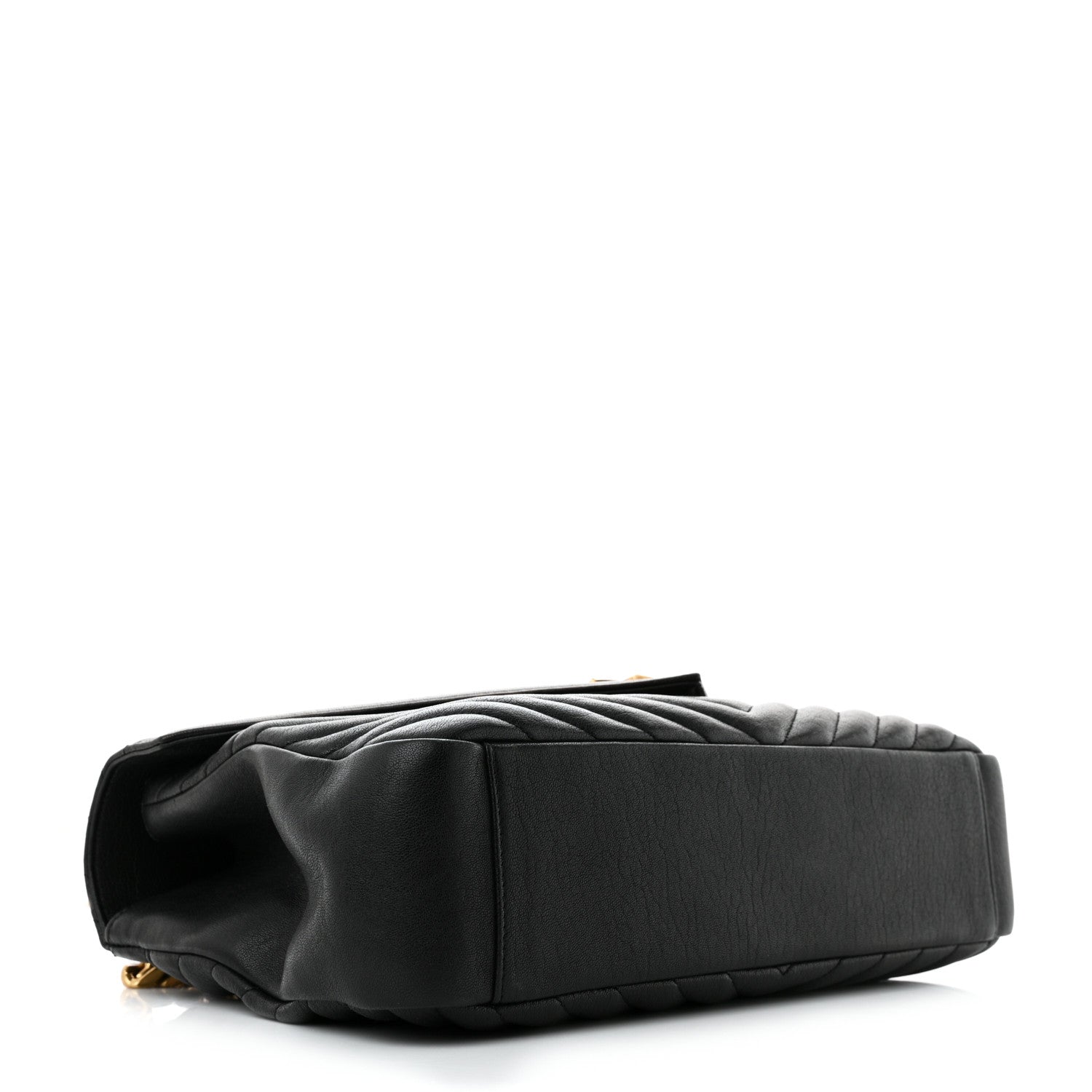 Saint Laurent Sheepskin Matelasse Chevron Monogram Large College Satchel Black 4 of 13