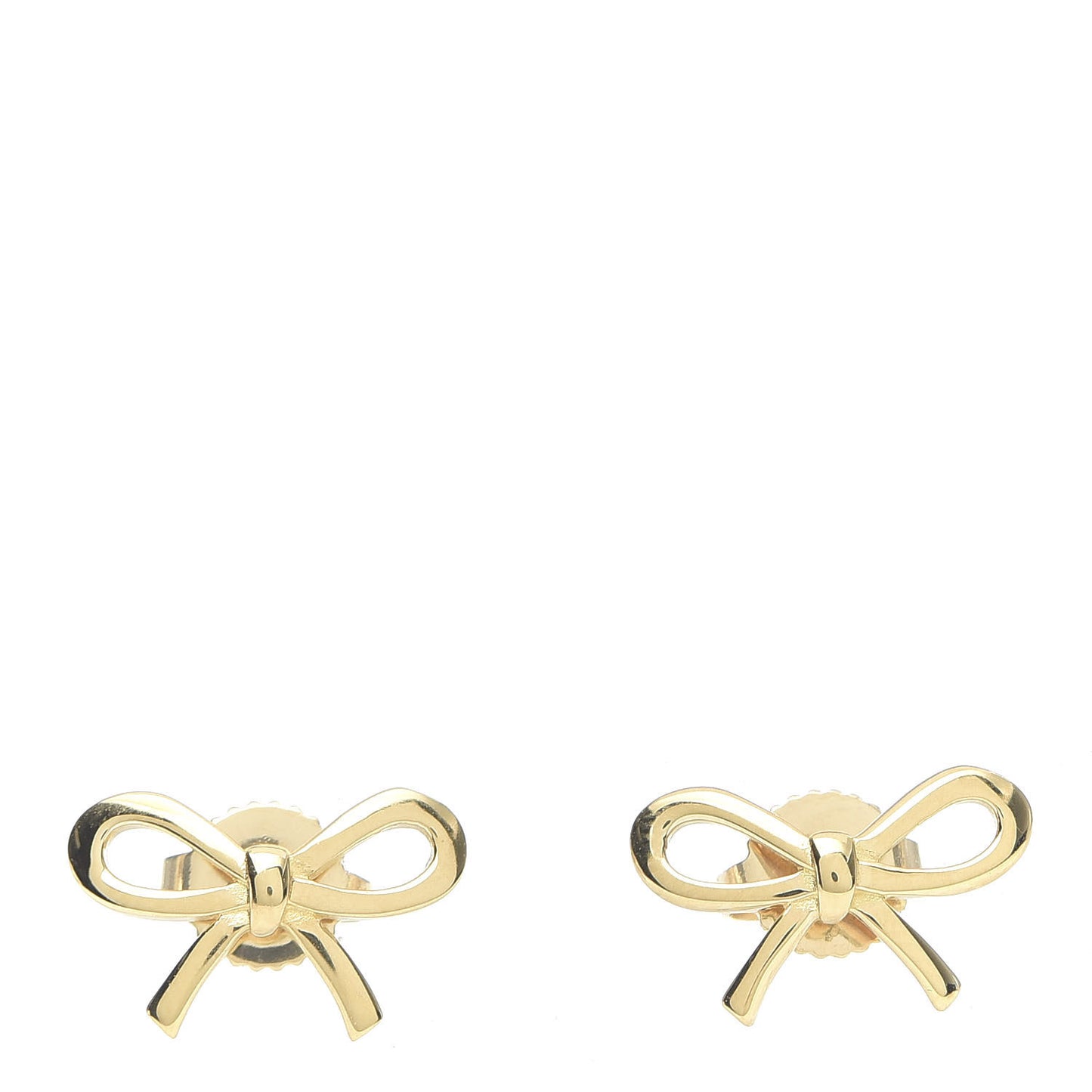 18K Yellow Gold Bow Earrings