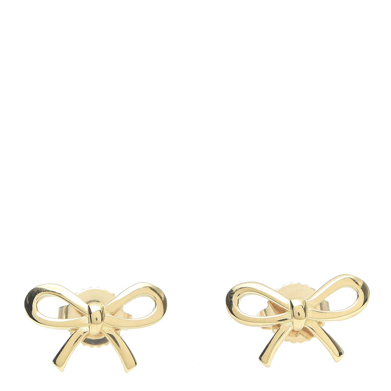 Tiffany 18K Yellow Gold Bow Earrings 1 of 5