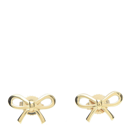 Tiffany 18K Yellow Gold Bow Earrings 1 of 5