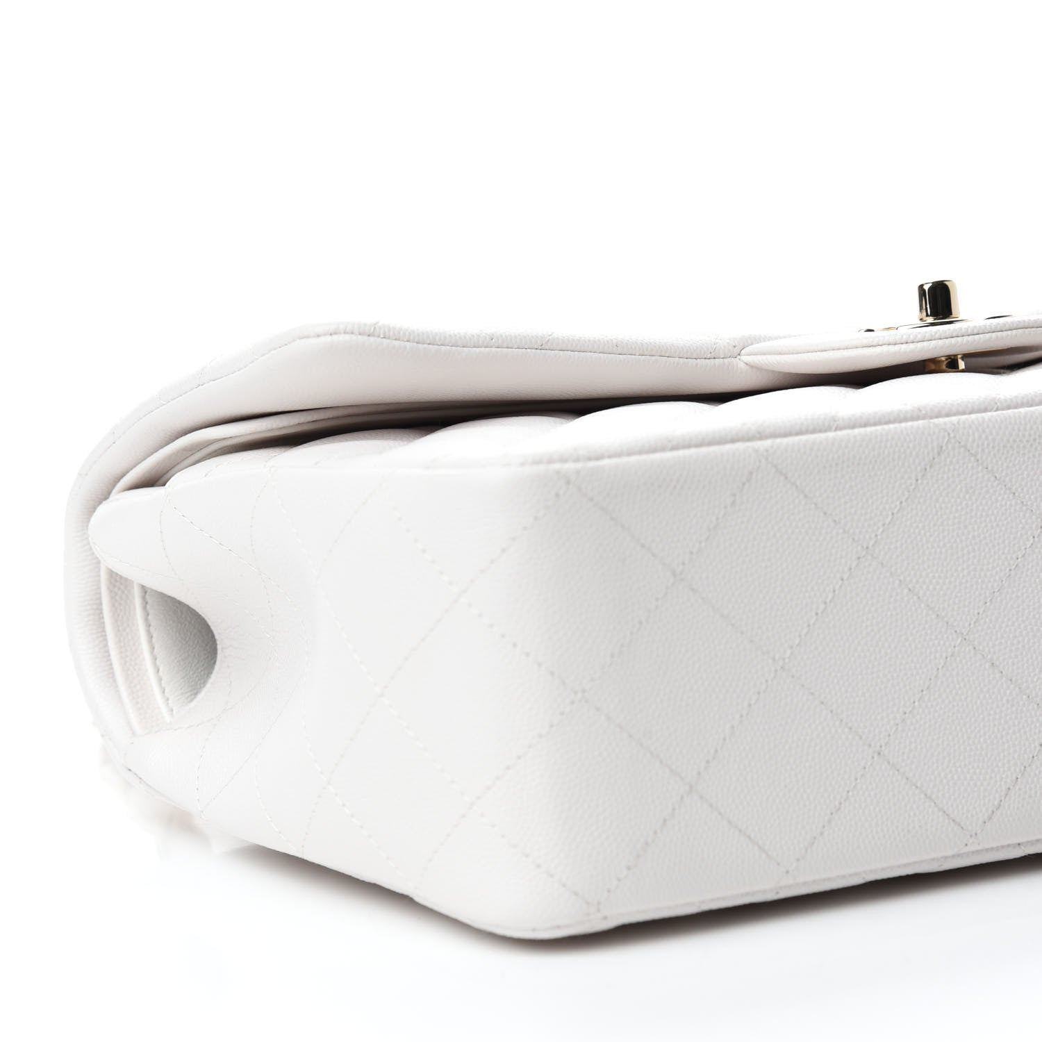 Chanel Caviar Quilted Jumbo Double Flap White 6 of 11