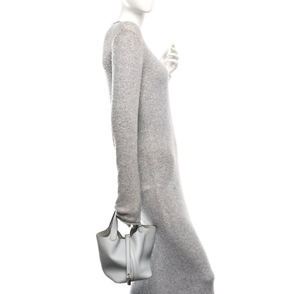 Hermes Taurillon Clemence Picotin Lock 18 PM Bleu Pale 2 of 13