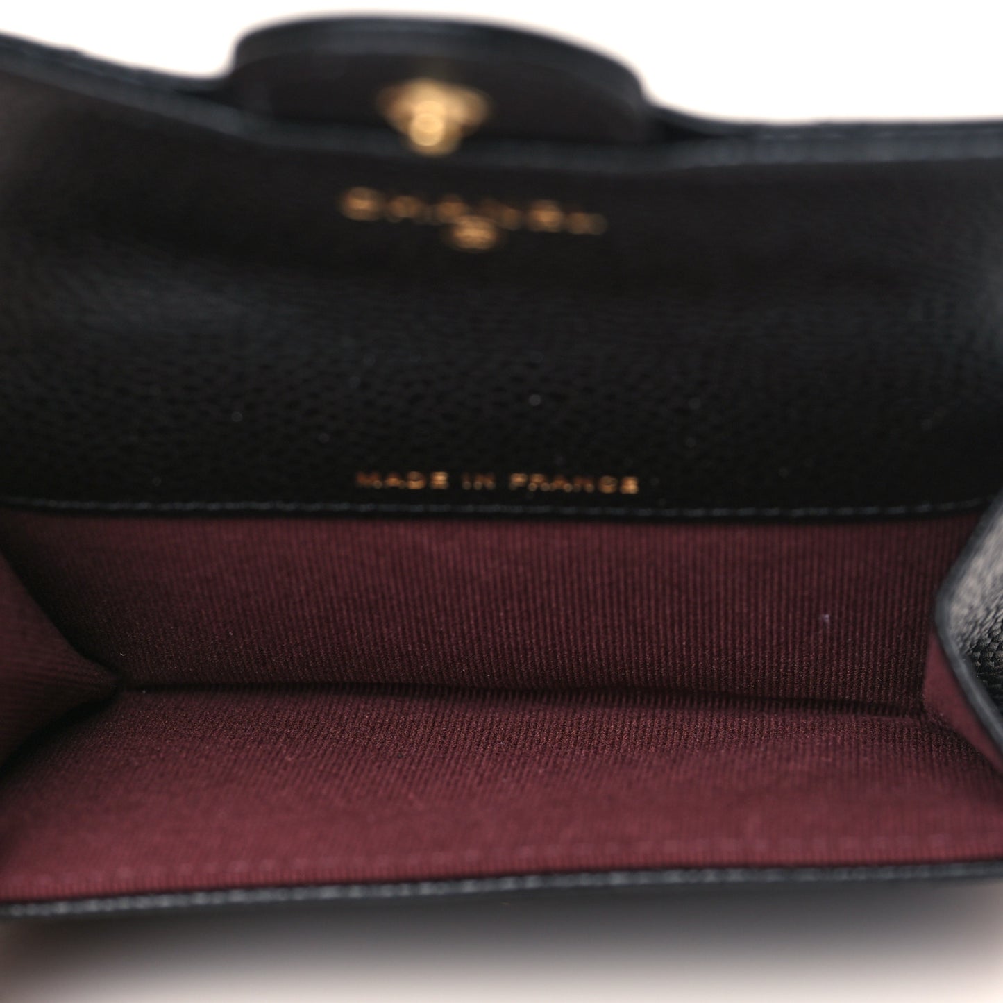 Caviar Quilted Flap Card Holder Black
