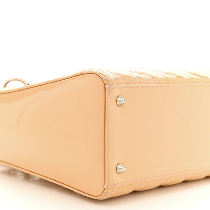Christian Dior Patent Cannage Medium Lady Dior Beige 9 of 15