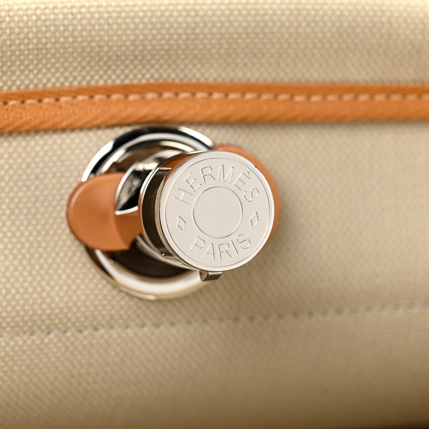 Hermes Vache Hunter Toile Herbag Zip 31 PM Beton Natural 7 of 11