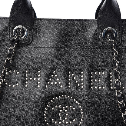 Chanel Caviar Medium Studded Deauville Tote Black 10 of 10