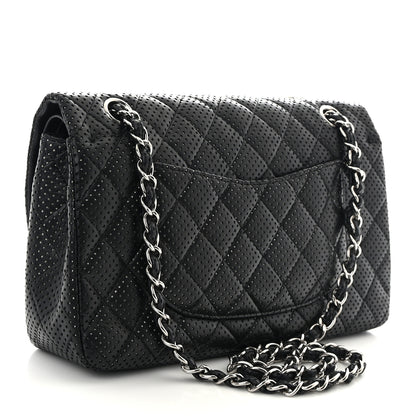 Chanel Lambskin Perforated Medium Double Flap Black 3 of 18