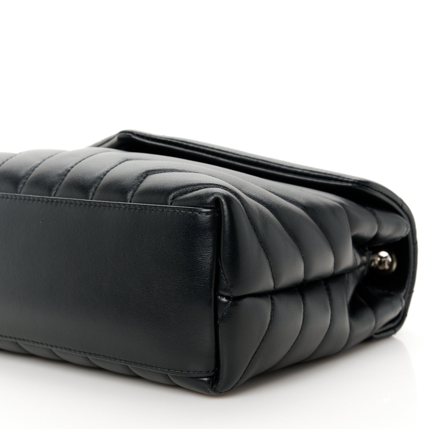 Calfskin Y Quilted Monogram Small Loulou Chain Satchel Black