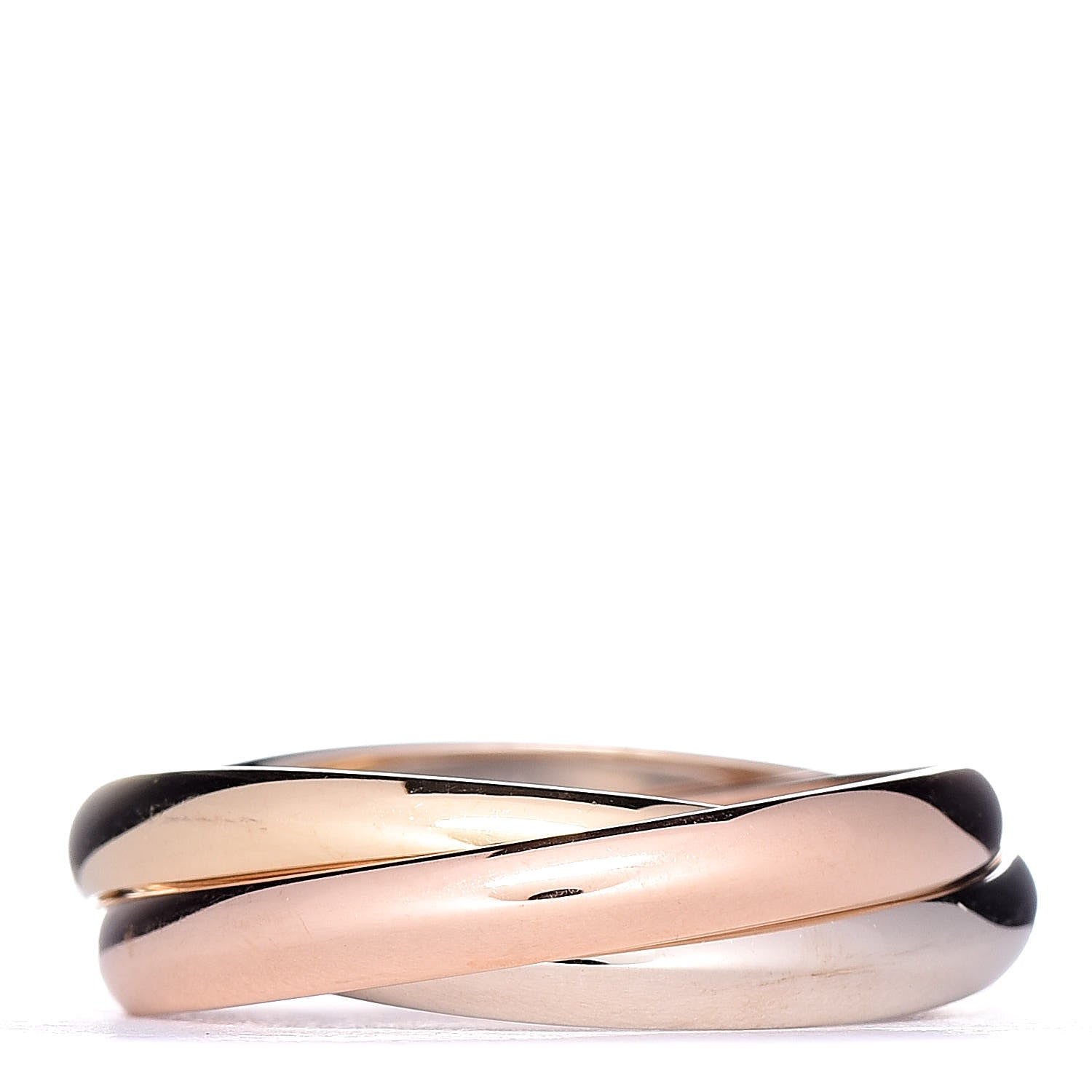 Cartier 18K Pink Yellow White Gold Trinity Ring 64 10.75 1 of 7