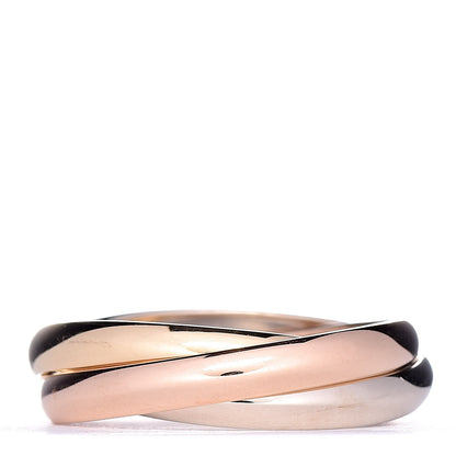 Cartier 18K Pink Yellow White Gold Trinity Ring 64 10.75 1 of 7