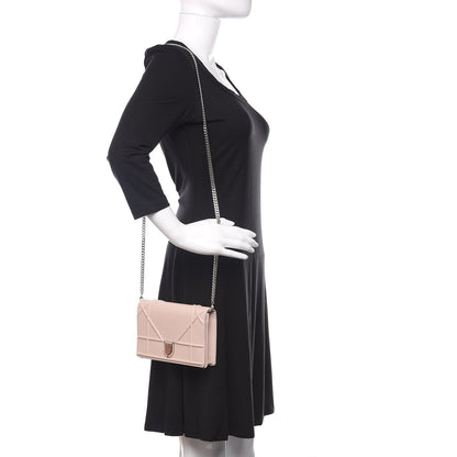 Christian Dior Grained Calfskin Diorama Wallet on Chain Pouch Rose Poudre 2 of 9