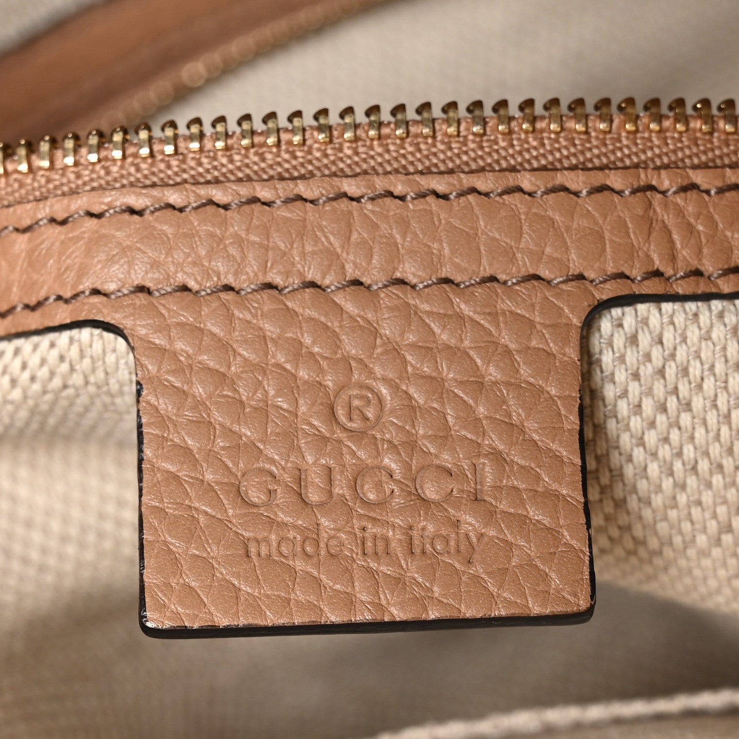 Gucci Pebbled Calfskin Large Soho Hobo Camelia 6 of 13