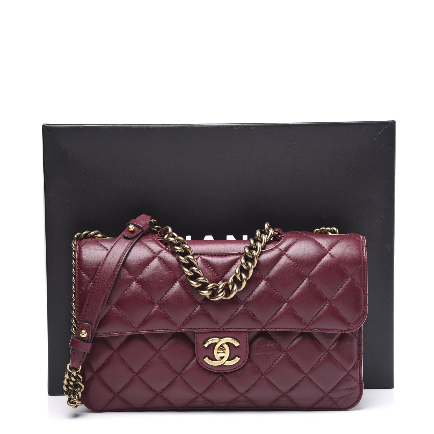 Chanel Calfskin Quilted Large Perfect Edge Flap Burgundy 11 of 11