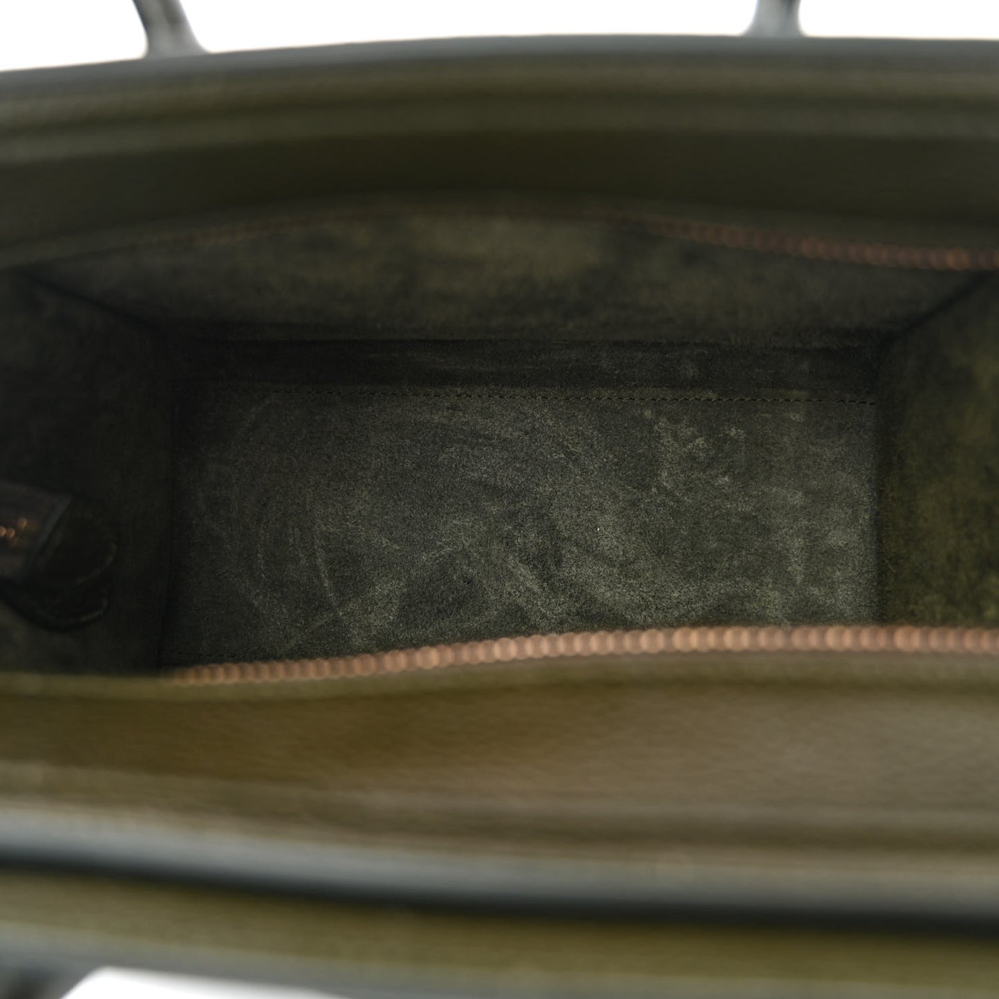 Drummed Calfskin Nano Luggage Khaki