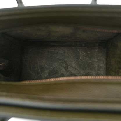 Celine Drummed Calfskin Nano Luggage Khaki 5 of 12