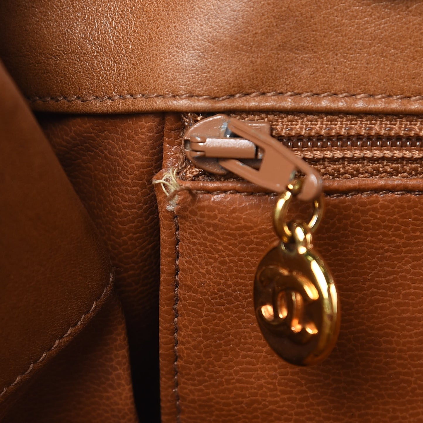 Calfskin Quilted Tortoise Handle Tote Brown