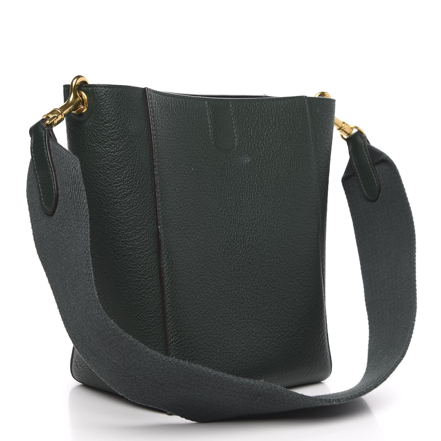 Soft Grained Calfskin Small Sangle Bucket Bag Dark Green