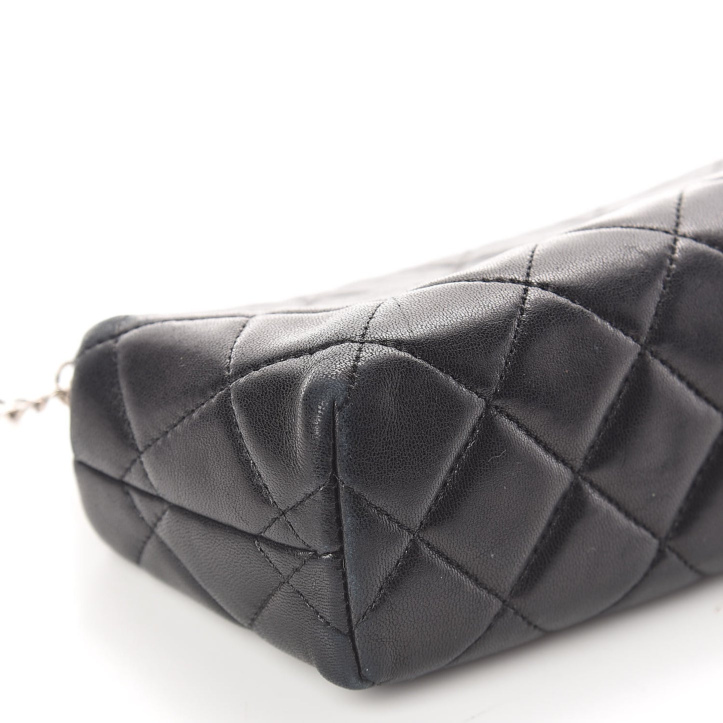 Lambskin Quilted Cosmetic Case Black