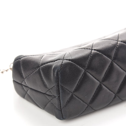 Chanel Lambskin Quilted Cosmetic Case Black 8 of 9