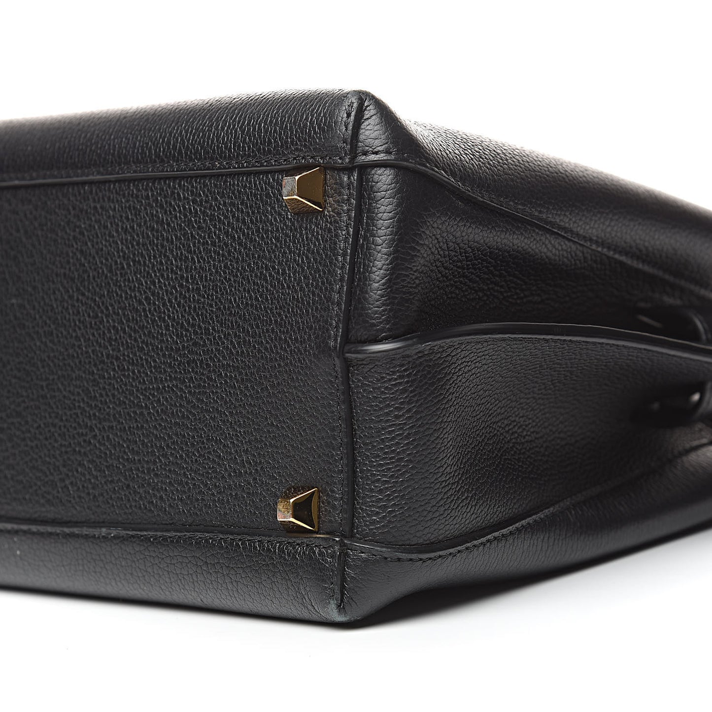 Grained Calfskin Medium Milla Tote Black