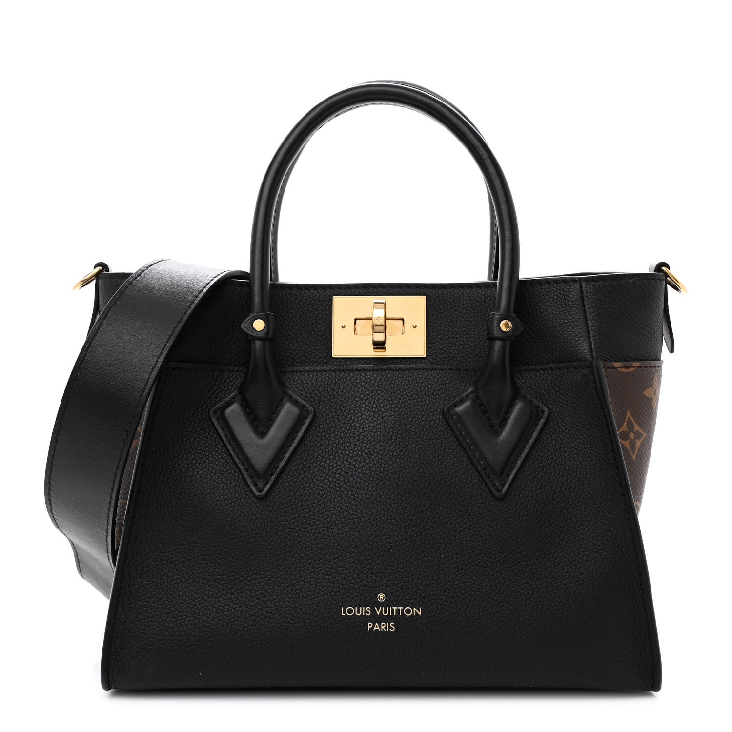 Louis Vuitton Calfskin Monogram On My Side PM Black 1 of 10